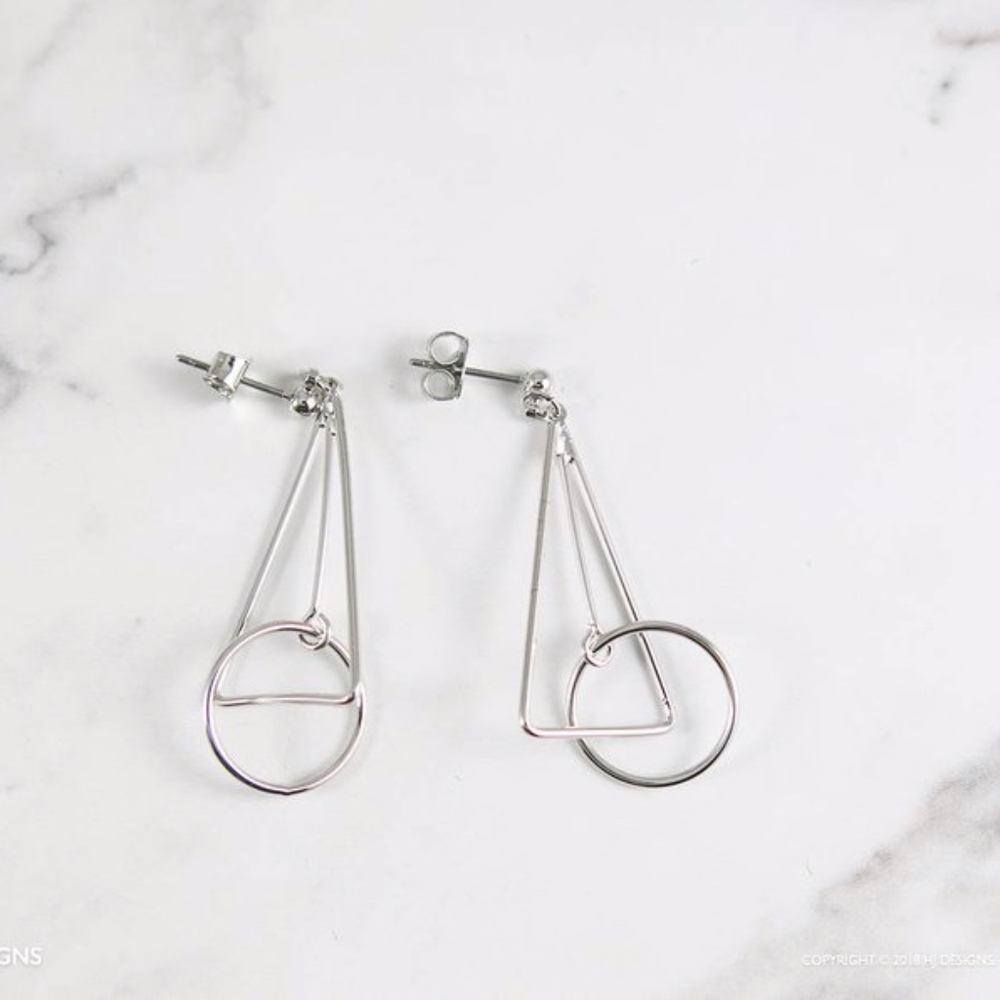 SOLD! Geometric Dangle Single Earrings